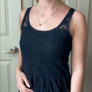 Abercrombie Navy Floral Tank Top
